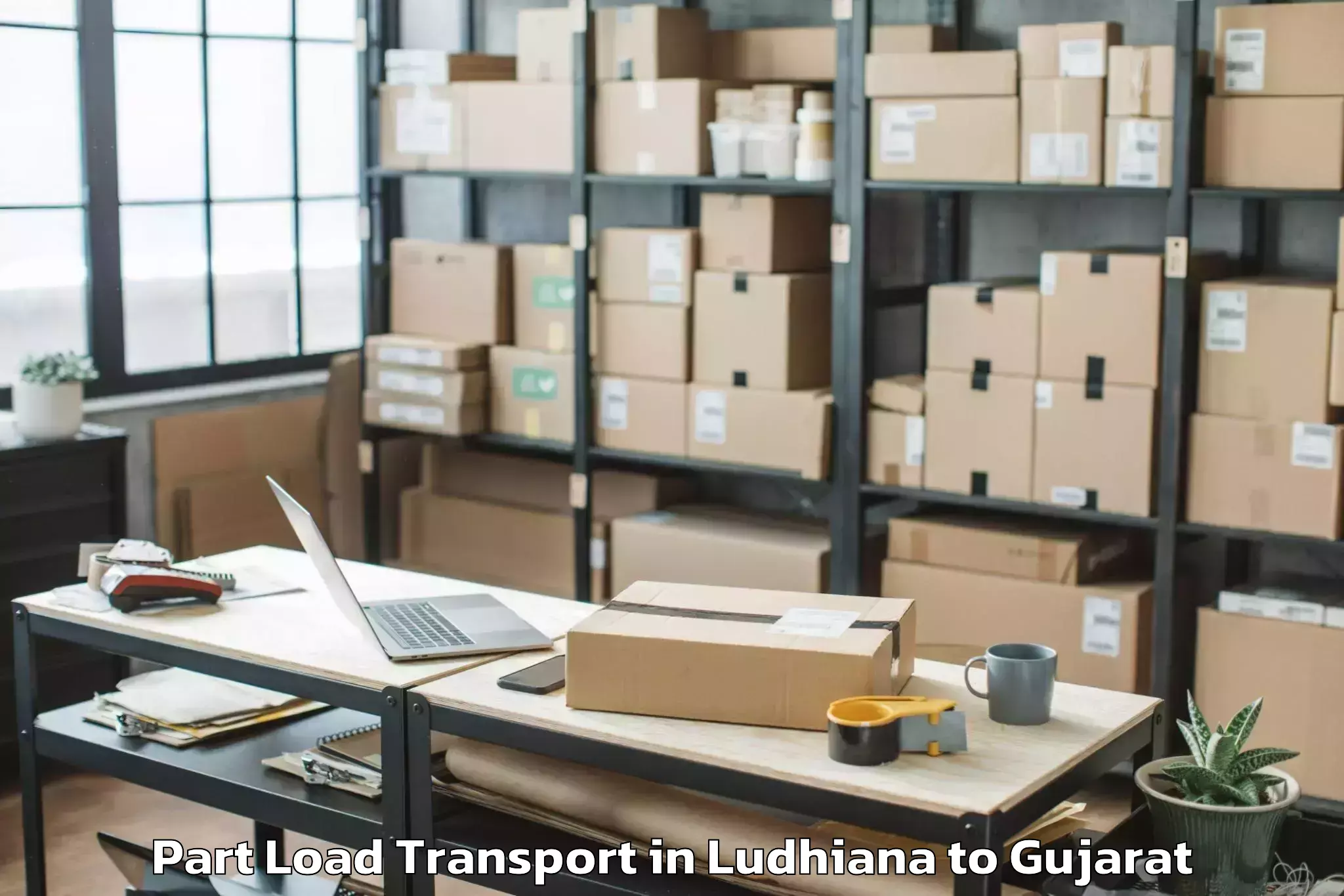 Ludhiana to Netrang Part Load Transport Booking